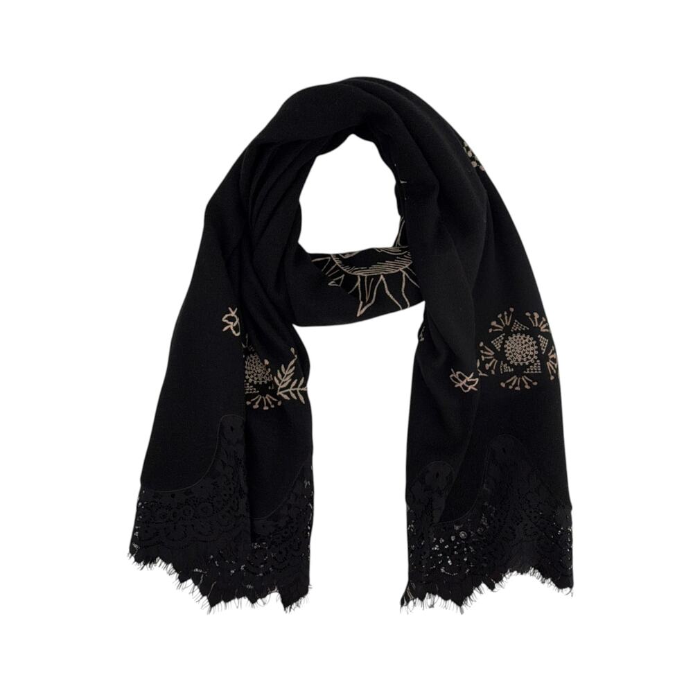 JOHNNY WAS The Lace Scarf in Black